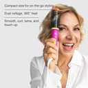CALISTA GoGo Mini Heated Round Brush | Curl, Touch-Up, De-Frizz, Smooth, and Style Hair with Mini 7 Styling Tool | Heats to 365F | Perfect Travel Tool | Dual Voltage (Berry Burst)