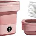 Portable Washing Machine, Mini Washer,11L Upgraded Large Capacity Foldable Washer.Deep Cleaning of Underwear, Baby Clothes and Other Small Clothes.Suitable for Apartments, Dormitories, Hotels.(Pink)