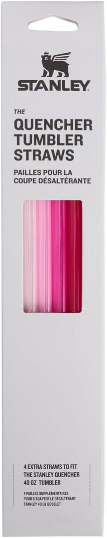 Stanley Quencher Tumbler Straws | Reusable Replacement Straws for Tumbler with Handle | Stainless Steel Drinking Cup Accessory | BPA-Free (Pink Multi Pack)