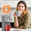 Single Serve Coffee Maker for K-Cup and Ground Coffee, Fast Brew, 6-12 oz Brew Sizes One Cup Coffee Machine Fits 5.5" Mugs, One-Button Small Coffee Maker with Descaling Reminder,Grey