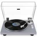 Turntable Record Player Wireless Output Carbon Fiber Tonearm Vinyl Player Aluminium Platter Belt-Drive LP Turn Tables 33 1/3&45 RPM Phono Level Audio RCA Line Output ATN3600L MM Cartridge Matte Grey