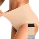 OLIKEME Womens Underwear Cotton High Waisted Breathable Soft Briefs Postpartum Full Coverage Underwear for Women 5 Pack (Multi, L)
