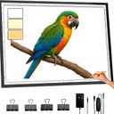 A2 Light Pad 26"x19", 10000+ LUX High Brightness, 3 Colors & 10-Level/Stepless Dimming,Light Board Extra Large with UL Adapter for Diamond Painting, Drawing, Tracing, Sketching-Aluminum Frame