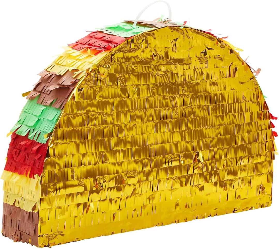 BLUE PANDA Taco Pinata for Cinco de Mayo, Fiesta, Mexican Birthday Party Decorations (Small, 17 x 10 Inches)