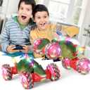 Dinosaur Remote Control Car, 2.4Ghz 4WD RC Cars with Dinosaur Sounds & Light Music, Gravity Gesture Sensing Remote Control Monster Truck Kids Toys, RC Stunt Twist Car Toys for Ages 4 5 6 7 8-13yr