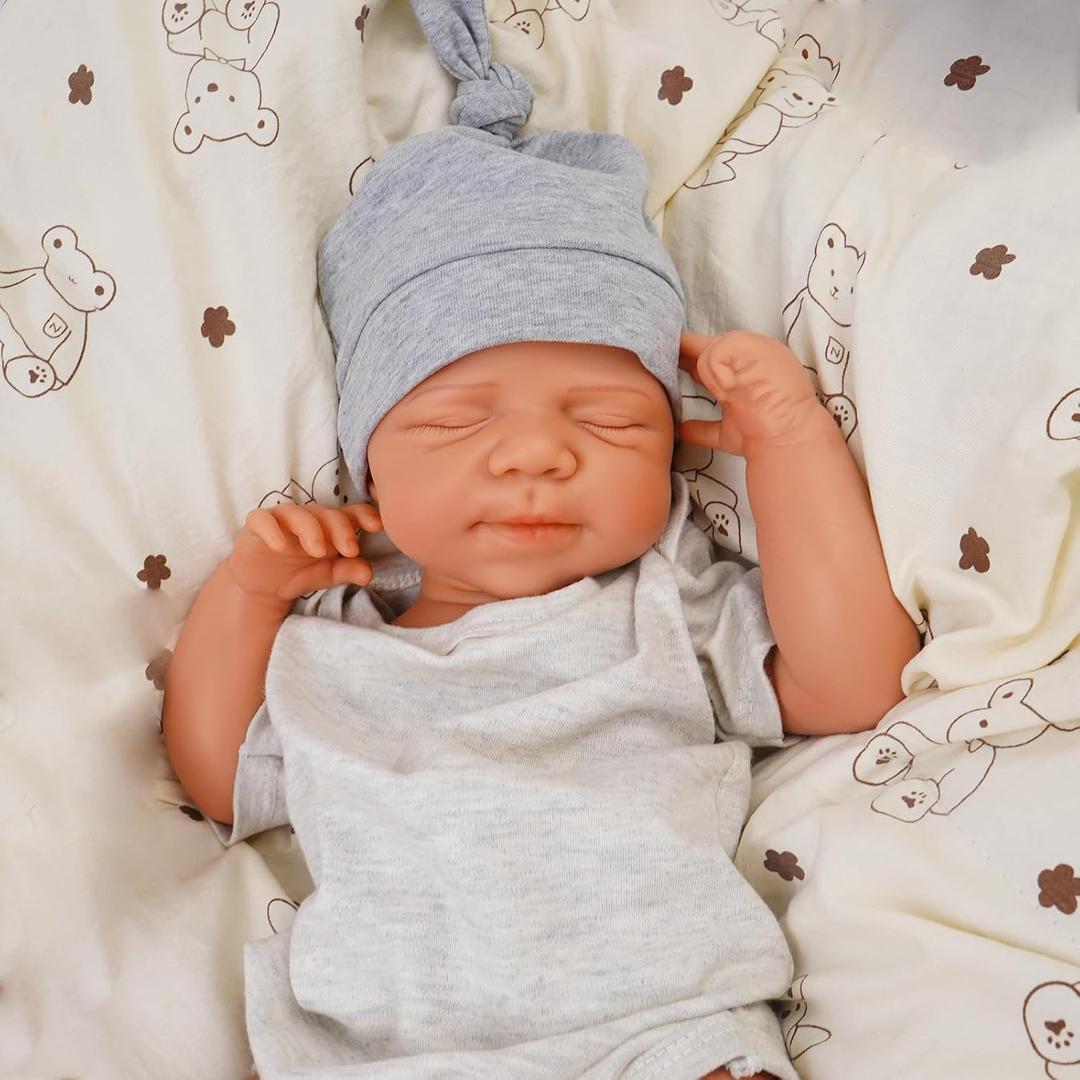 Full Silicone Reborn Baby Dolls-20 Inch Realistic Newborn Anatomically Correct Boy with Realistic Blood Vessels and SkinSilicone Full Body Lifelike Baby,Great Gift for Children,with Gift Box