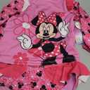 Disney Minnie Mouse Girls UPF 50+ Rash Guard & Bikini Bottom Two Piece Swimsuit Set for Toddlers to Little Kids Dark Pink 5