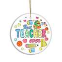 Best Teacher Ever Ornament 2025 – Colorful Teacher Appreciation Gift, Cute School Classroom Decor, End of Year Teacher Gift from Students & Parents, Preschool Kindergarten Teacher Ornament Pack of 2