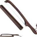Bread Knife with Wooden Tray, 16.5" Serrated Sourdough Bread Knife, Premium Bow Bread Slicer for Homemade Bread, Bagels & Loaf, Stainless Steel Cutter (Black Walnut, Narrow-Spacing)