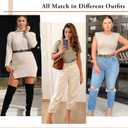 XZQTIVE 3 Pack Women Belts For Jeans Dresses Pants Ladies Leather Waist Belt with Gold Buckle (Square Buckle Black+brown+beige)