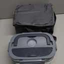 Vabaso Electric Lunch Box for Adults, 80W Heated Lunch Box with Dual 1.5L Stainless Steel Containers, Portable Food Warmer for Men Work Car Truck, 12V/24V/110V/220V - Eternal Gray