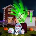 Garma 8.6 FT Halloween Inflatables Decorations Outdoor - Zombie Hand Animated Blow Ups Yard Decoration Animatronic Inflatable with Built-in LEDs for Halloween Party, Yard, Garden, Lawn Decor