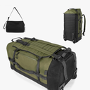 86L 30” Folding Duffle Backpack with 2 Wheels,Travel Bag with Separate Shoe Compartment,Army Green