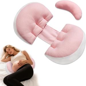 Pregnancy Pillow for Pregnant Women, Memory Foam Pillow for Side Sleeper, Maternity Pillow Support for Back, Belly, HIPS, and Legs