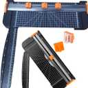 A4 Paper Cutter Paper Trimmer Portable Paper Slicer, 12 Inch Titanium Scrapbooking Tool with 3pcs Replacement Blades with Safeguard Side Ruler for Craft Paper, Coupon, Label, and Cardstock