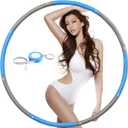 NEOWEEK 2lb Exercise Hoops for Adults, Adjustable Hoola Weighted Hoop, Detachable Section Soft Fitness Hoop for Weight Loss, Fat Burning, Home Gym Core Workout (Blue-gray)
