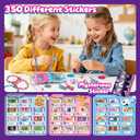 DIY Sticker Bracelet Maker, with 350pcs Mini Rolls Stickers, 12 Cute Pendants &Collect Book,Jewelry Necklace Making Kit,Fun Arts and Crafts for Kids 5-12, Birthday Party Gift,Toys for 5 Year Old Girls