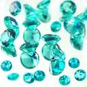 720 PCS Crystal Teal Acrylic Diamonds Fake Gems Glass Vase Fillers Jewel Wedding Decoration Table Reception Scatter Bridal Shower Birthday Blue Party Favors Makeup Brush Holder Decor,0.8/0.4 Inch Mix