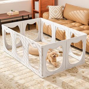 Clear Acrylic Dog Playpen Indoor, 23.6" H, 10 Panels Puppy Playpen