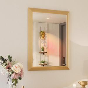 Amorho 28x36 Inch Bathroom Mirror, Gold Thick Metal Framed Wall Mirrors for Over Sink, Wall-Mounted Mirrors Perfect for Bedroom, Living Room, Entryway, Rectangle (Horizontal/Vertical).