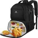 MATEIN Lunch Backpack for Men Work, 17 Inch Insulated Cooler Backpack Lunch Box with USB Charging Port, Water Resistant Laptop Back Pack Computer Meal Prep Backpacks for Picnic College Travel, Black