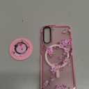 Cute Case for Samsung Galaxy S21 for Women Girls - Funny Design Compatible with Magsafe Magnetic Ring Holder Kickstand Art Peach Blossom Fashion Pattern TPU Phone Covers