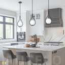 AUTELO 2 Pack Pendant Lights Kitchen Island, Modern Pendant Lights in Black Finish with Milky White Globe Glass, Black Pendant Light Fixtures, 1-Light Hanging Lamp for Kitchen Island H9377 MGBK-2PK, 15" H
