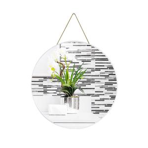 Funerom Round Wall Mirror 15.4 Inches Circle Mirror Bathroom Mirrors,White