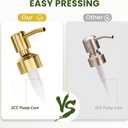 AmazerBath Soap Dispenser, 2 Pack Green Glass Soap Dispenser with Pump Stainless Steel, 14.2OZ Luxury Gold Hand Soap Bottles Bathroom Kitchen