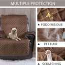 Velvet Recliner Covers Non Slip Waterproof Large Recliner Chair Covers for Leather Chairs Reversible Recliner Sofa Cover for Living Room Recliner Furniture Protectors Covers for Dog Pets Brown 28"