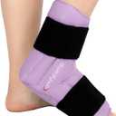 Comfytemp Ankle Foot Ice Pack Wrap for Plantar Fasciitis Relief, Ankles Brace for Sprain, Heel Spur, Swelling, Achilles Tendonitis, Cold Bag for Injuries Reusable, Hot Cold Compress, 1 Pack (Purple)