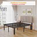 Askeld Bed Frame Full, 16 Inch High Metal Platform Bed with Round Corner Leg, No Box Spring Needed, Heavy Duty Noise-Free Bed Base, Easy Assembly, Black