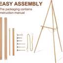 Wooden Easel Stand for Wedding Sign Poster Picture 63'' Beech Wood Display Easel for Floor Adjustable Painting Easel for Canvas