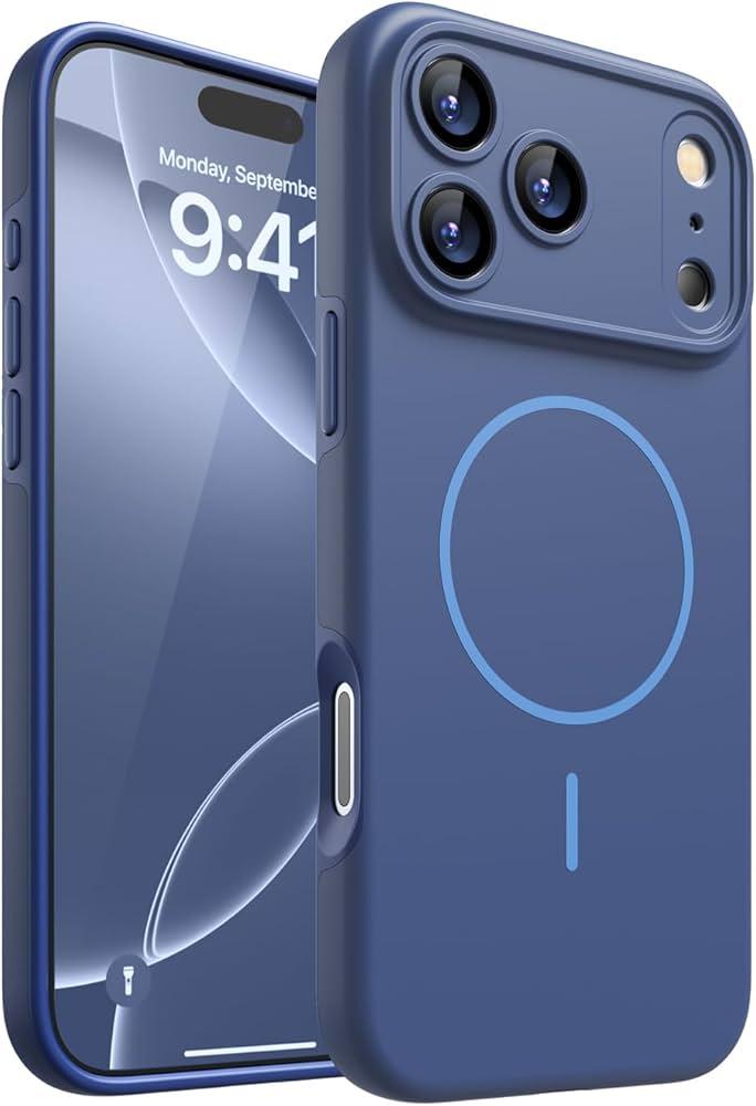 Magnetic for iPhone 17 Pro Max Case, [Matte Solid Color] [Full Camera Protection] Protective Case for iPhone 17 Pro Max - Deep Blue