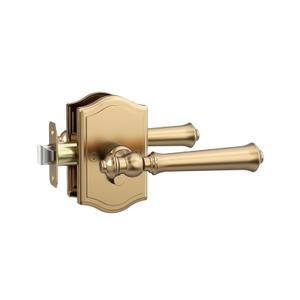 Asidrama 1 Pack Champagne Bronze Privacy Door Handles, Bronze Door Lever with Door Knobs Indoor for Bedroom or Bathroom, Heavy Duty Door Handles Interior with Locks for Left Right Sided Doors ZR19-262