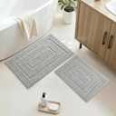 GRANNY SAYS Bathroom Rugs Sets 2 Piece,Soft Bath Mats for Bathroom, Bath Rugs Non Slip Washable, Absorbent Bath Rug for Tub, Shower and Toilet (Gray, 20" x 32" + 16" x 24")