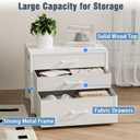 Espelism Closet Drawers with 3 Fabric Drawers 21" W x 20" H x 15.7" D White Closet Organizer Dresser, Stackable Storage Modular Chest Cabinet for Bedroom, Dorm