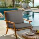 Codi Patio Chair Cushions 22x22x3.5 Inch - Deep Seat Replacement Cushion Set, Waterproof Linen Fabric, Fade Resistant for Garden and Backyard, Grey