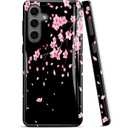 ZISKGZO Compatible for Samsung Galaxy S25 Ultra 5G Case, 2 Layer Hard Shell Silicone Cover 2 in 1 Shockproof Protective Phone Case,Cherry Blossoms