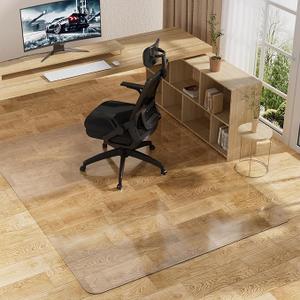 Office Chair Mat for Hard Floors 48 x 60 Inch, Clear Plastic Floor Protector for Rolling Desk & Computer Chairs, Transparent Under Desk Mat for Hardwood, Wood & Tile Floors