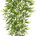 Warmplants 7ft Artificial Bamboo Tree, 84 Tall Fake Bamboo Plant with White Planter, Faux Trees with 5 Trunks for Indoor Outdoor Home Garden Livingroom Office Dcor