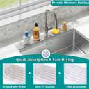 MAGKOTA Stone Faucet Mat for Kitchen Sink - Quick Dry Diatomite Sink Splash Guard, Prevents Moisture Buildup & Water Stains, Water Absorbing Stone Tray for Bathroom Countertop (White, 23.6" x 4")