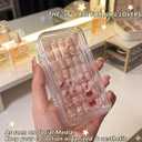Rovian Press On Nail Book Organizer - 4-Page Clear Fake Nail Storage Box w/Adhesive Tapes, Holds 40+ Sets, Secure Snap-Lock Travel Case, Acrylic Display Holder (63.21.8")