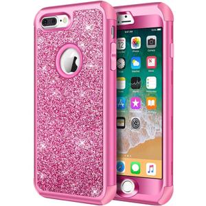 Hython Designed for iPhone 8 Plus, iPhone 7 Plus Case, Heavy Duty Defender Protective Bling Glitter Sparkle Hard Shell Hybrid Shockproof Rubber Bumper Cover for 7 Plus and 8 Plus, Rose Red Hython Designed for iPhone 8 Plus, iPhone 7 Plus Case, Heavy Duty Defender Protective Bling Glitter Sparkle Hard Shell Hybrid Shockproof Rubber Bumper Cover for 7 Plus and 8 Plus, Rose Red