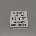 Cat Lover Decor Wooden Box Sign, Funny Cat Desk Decoration for Home, Working Hard, Cat Lover Gifts for Women Men, Cat Mom Cat Dad Cat Owner Gifts