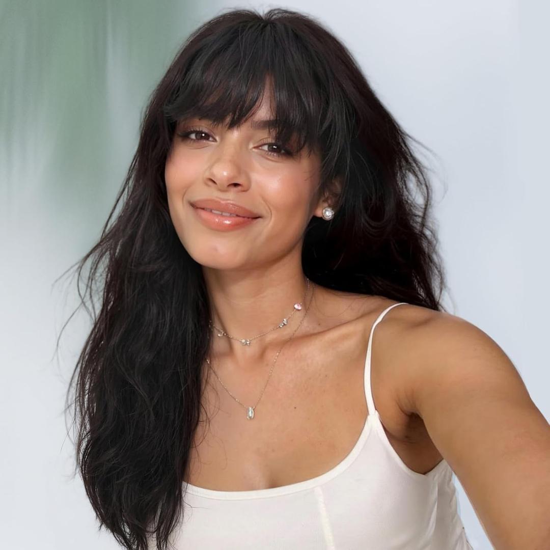 FAVE 18 Inches Natural Wave Human Hair Wigs With Bangs 1 * 3 Hd Lace Top Wigs Human Hair for White Women Wear And Go Glueless Wig for Daily Use