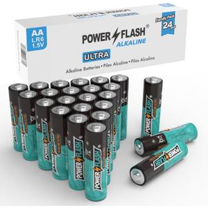 AA Batteries with Fresh Date - 24 Industrial Pack - Ultra Long Lasting All Purpose Double A Alkaline Battery (24 Count Pack)
