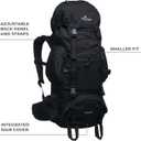 Teton 55L Scout Internal Frame Backpack for Hiking, Camping, Backpacking, Travel, Rain Cover Included, Black