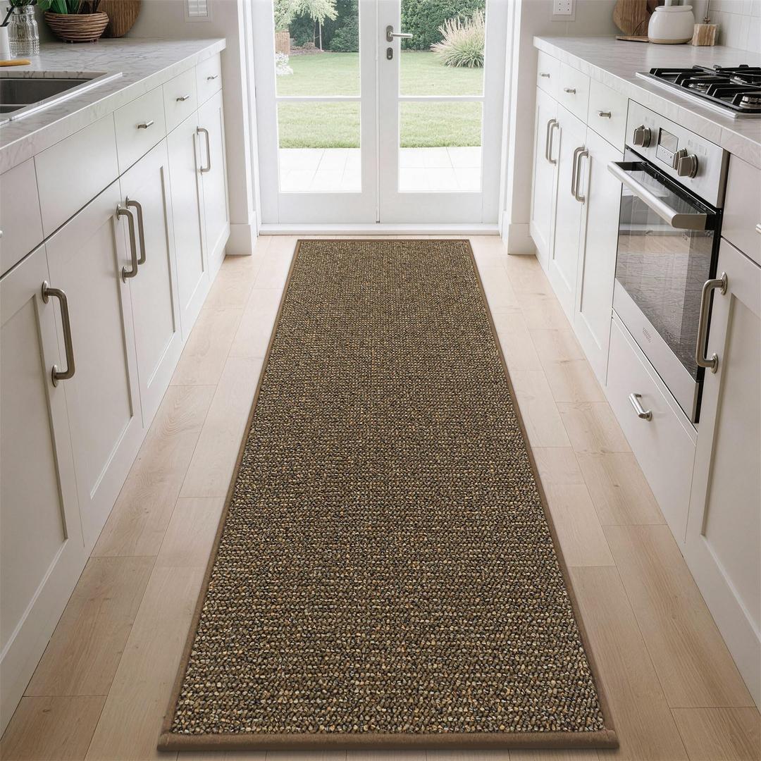 BEQHAUSE Kitchen Runner Rugs 32"x84", Non-Slip Kitchen Mats for Floor, Super Absorbent and Stain Resistant Kitchen Rug, Machine Washable Rugs for Kitchen, Hallway, Laundry & Sink, Green