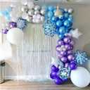 Blue and Purple Balloons Set, 50 PCS Blue 12 Inch Mermaid Balloon, Metallic Purple White Latex Ballons Confetti Helium Balloons for Girls Mermaid Birthday Party Baby Shower Winter Supplies